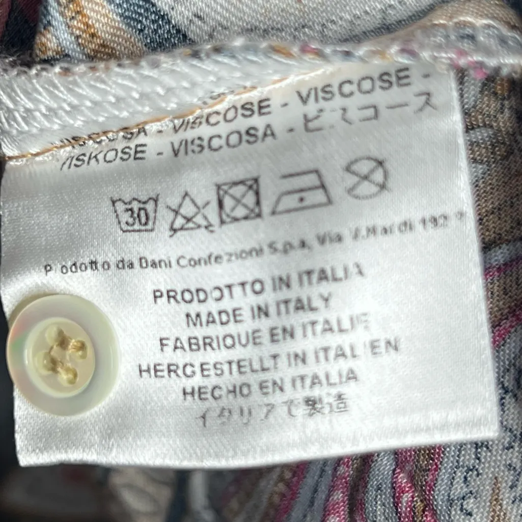 Maus & Hoffman Vintage Made in Italy Paisley Print Long Sleeve Blouse Size S Tan - Image 6