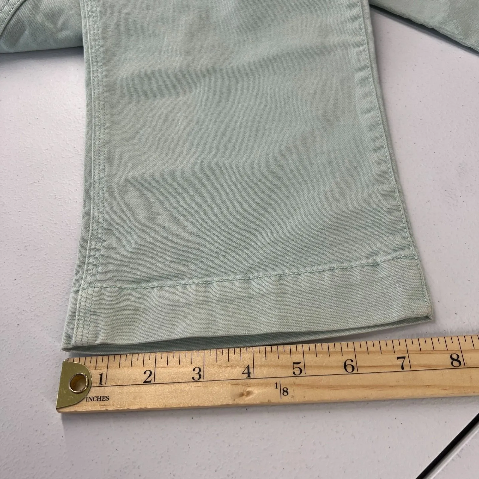 Gap Carpenter Pants Womens 4 Mint Green Stretch High Rise Workwear Tapered Leg - Image 11
