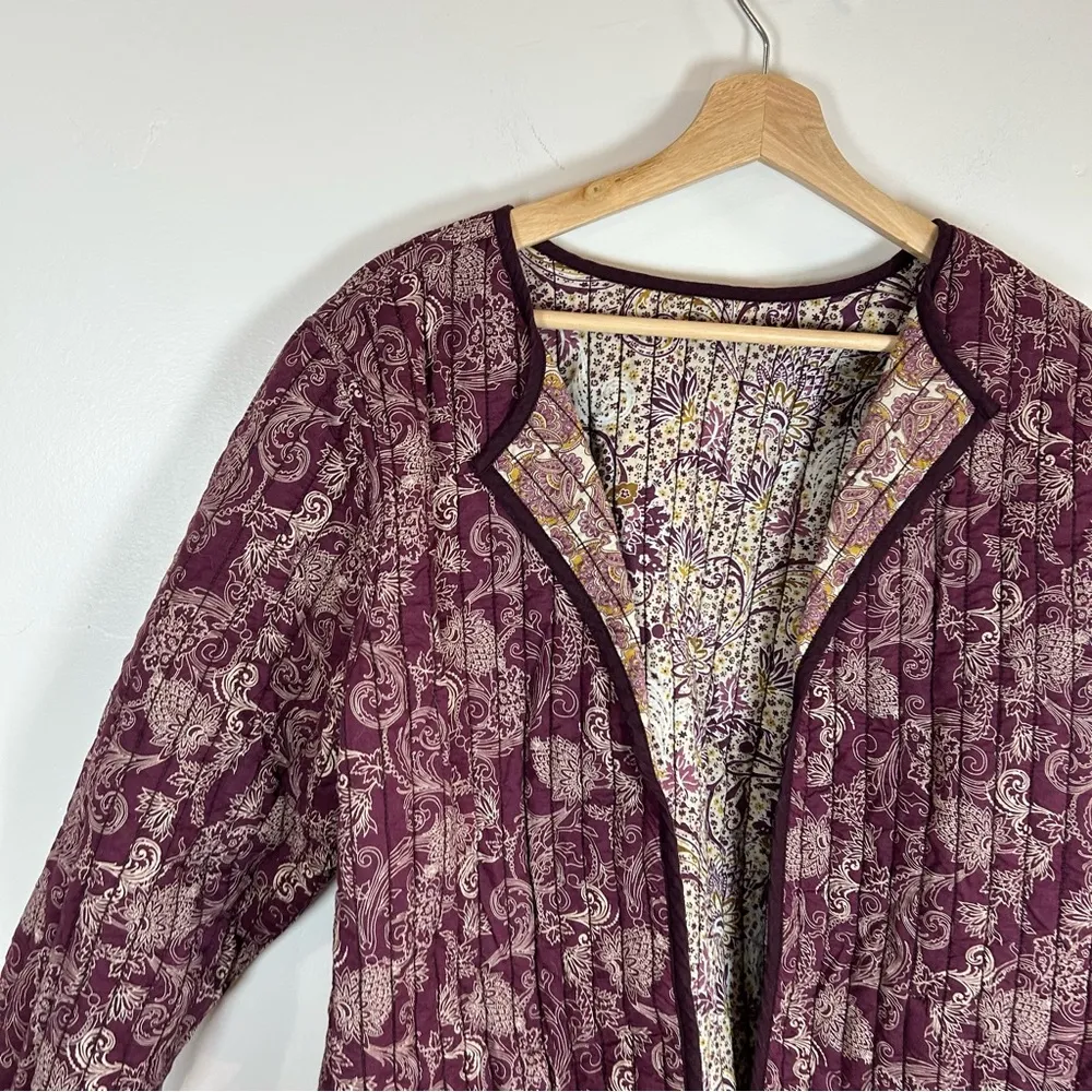 Vintage reversible quilted jacket size small Purple - Image 5