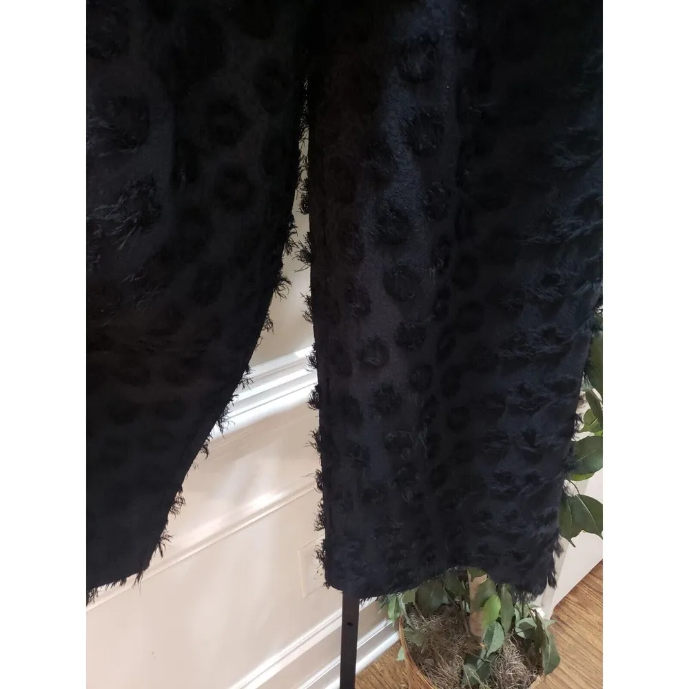 H&M Women's Black Wide Cut High Waist Tie Belt Pockets Ankle Length Pants 2 - Image 3