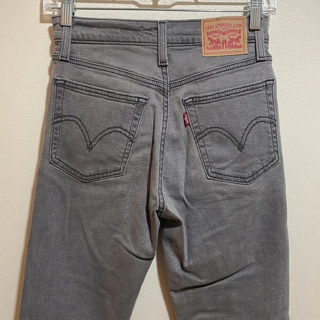 Levi's Wedgie Straight Leg Fit Denim Jeans in Cosmic Comet Grey Gray Size 26 - Image 12