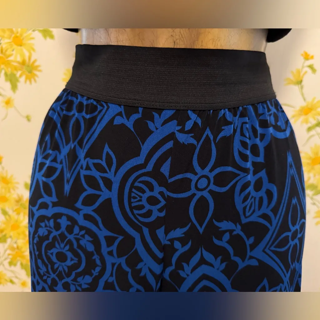 Perseption Black and Blue Patterned Pants Size 2X - Image 3