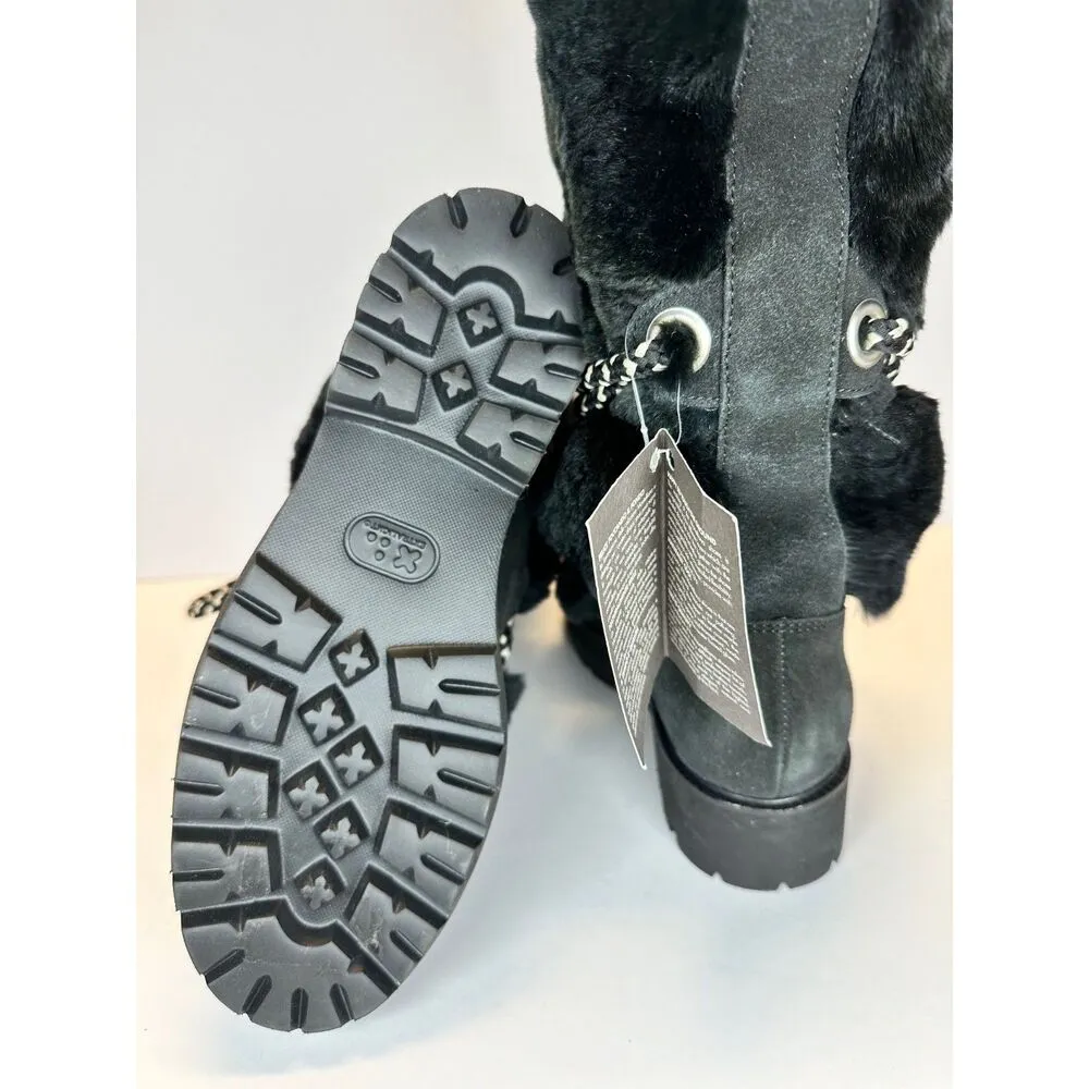 NWOB Montelliana 1965 Women's Size 6 Black Snow Boots Mary Genuine Lamb Fur - Image 8