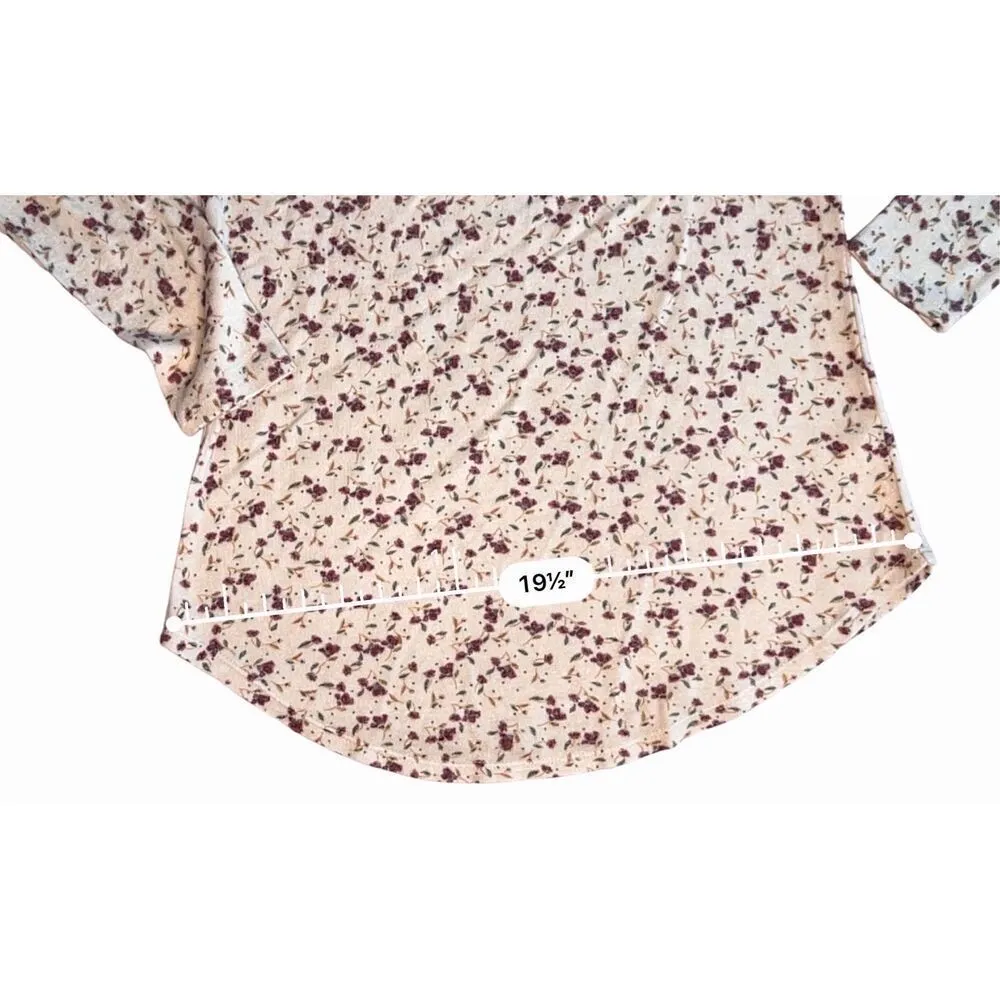 Maurices Prairie‎ Floral Soft Yellow Henley Knit Top SMALL Casual Coquette NWT - Image 6