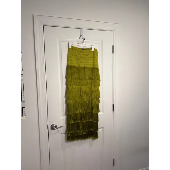 Premium Green Textured Tassel-Trimmed Maxi Skirt – Size 0 (Fits 2–4)‎ - Image 7