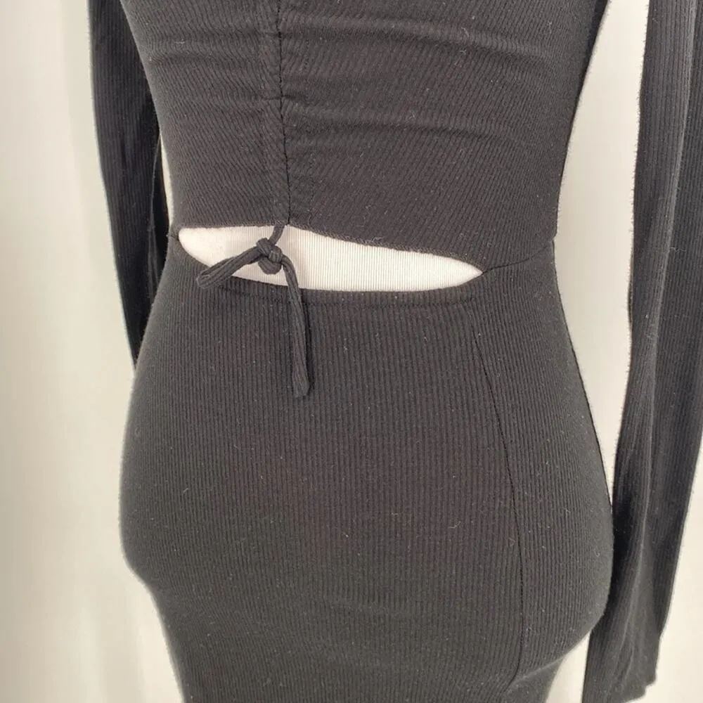 Polly Princess Pinch Me Ribbed Cutout Body Con Mini Dress Size 2 - Image 8