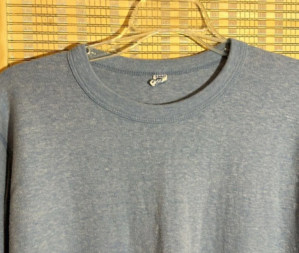 Vintage Two Piece Light Blue Pajama Set JE Morgan Top La Dees Bottoms XL Size L - Image 3