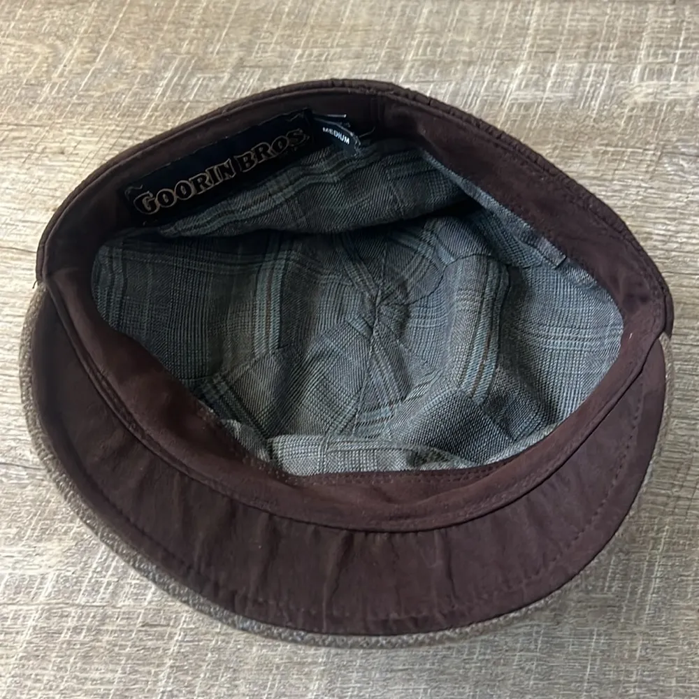 Goorin Bros. Wool-Blend Brown Herringbone Cap Size Medium - Image 3