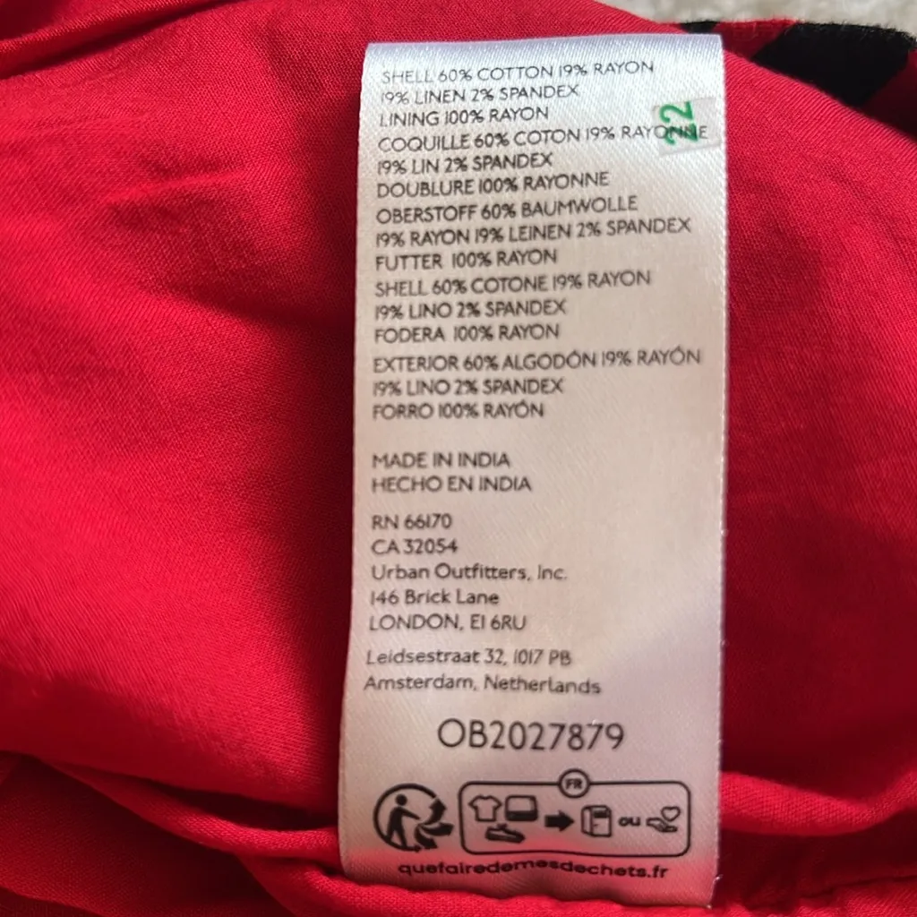 Free‎ People Cecil Halter Mini Dress Red Black Print Size L - Image 9