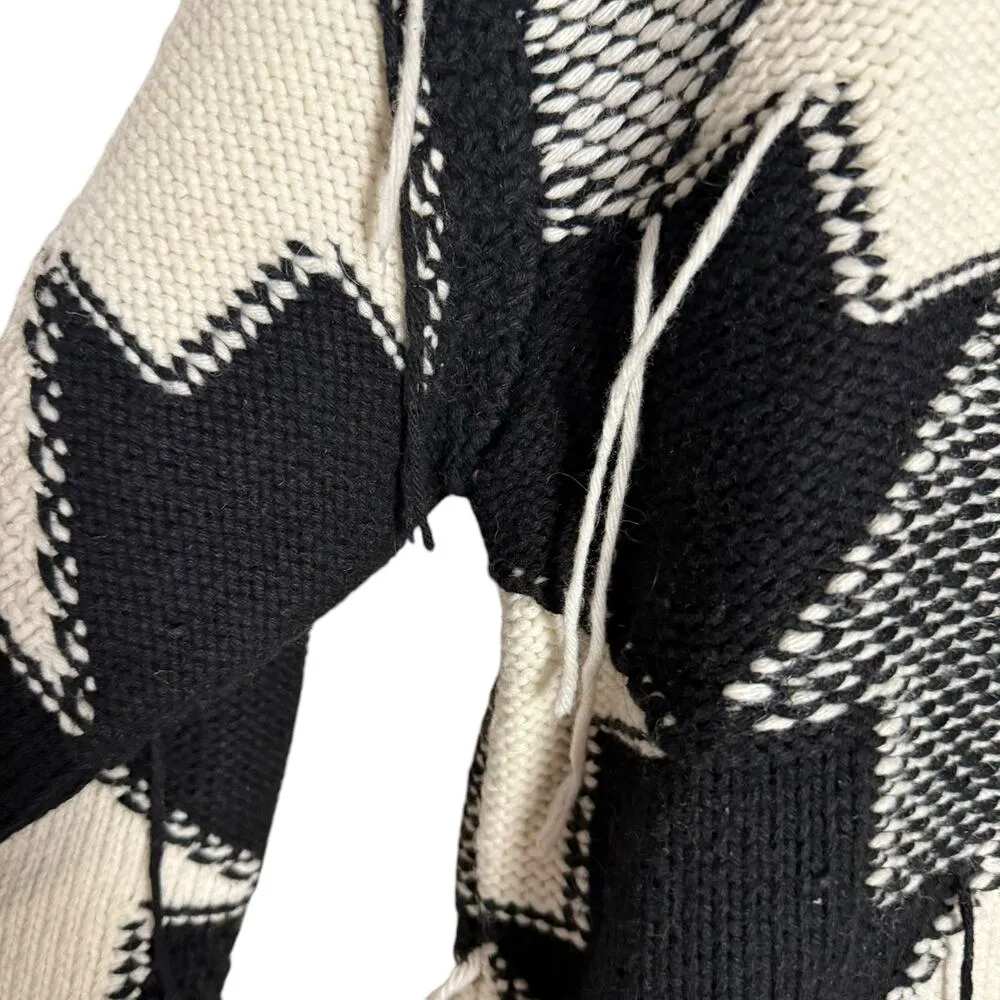 Stella McCartney Arrow Intarsia Black White Oversized Wool Pullover Sweater S - Image 7