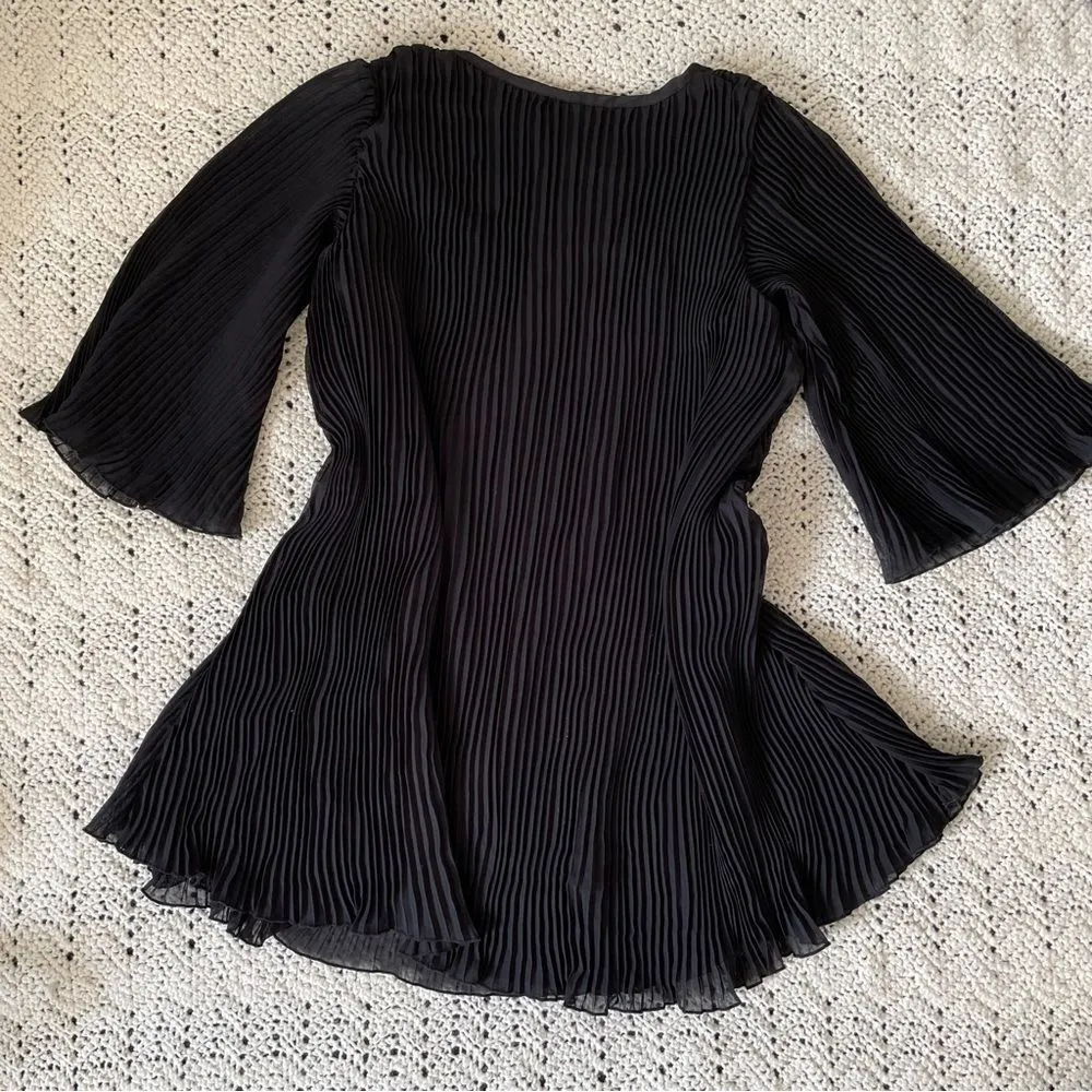 Lovers + Friends Pleated Shift Mini Dress Black (Small) cocktail party new years - Image 4