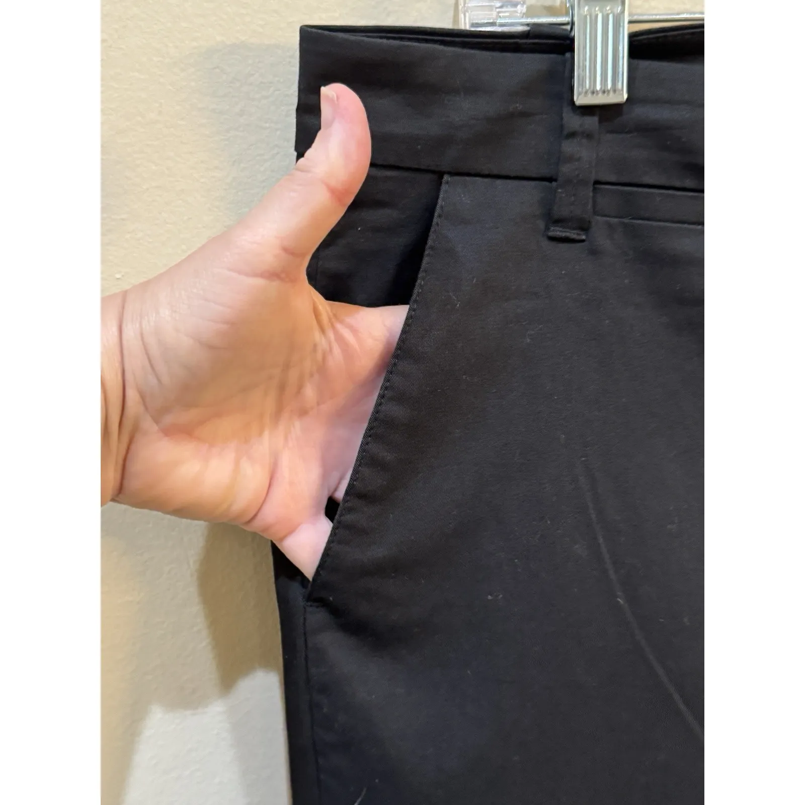 VINCE Coin Pocket Chino Pants 14 Black Stretch Cotton Straight High Rise Minimal - Image 4