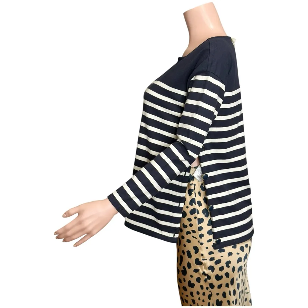 SÉZANE Noan Marinière Blouse, Navy/Ecru, XS - Image 8