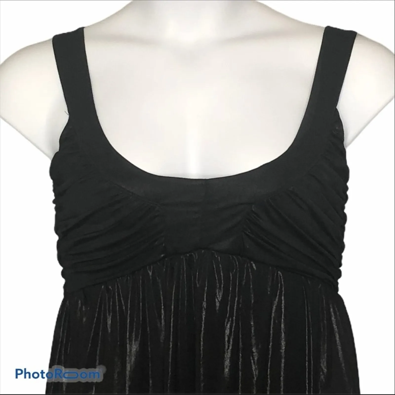Bebe Shiny Black Mini Party Dress Low Demi Cup Size Small - Image 3
