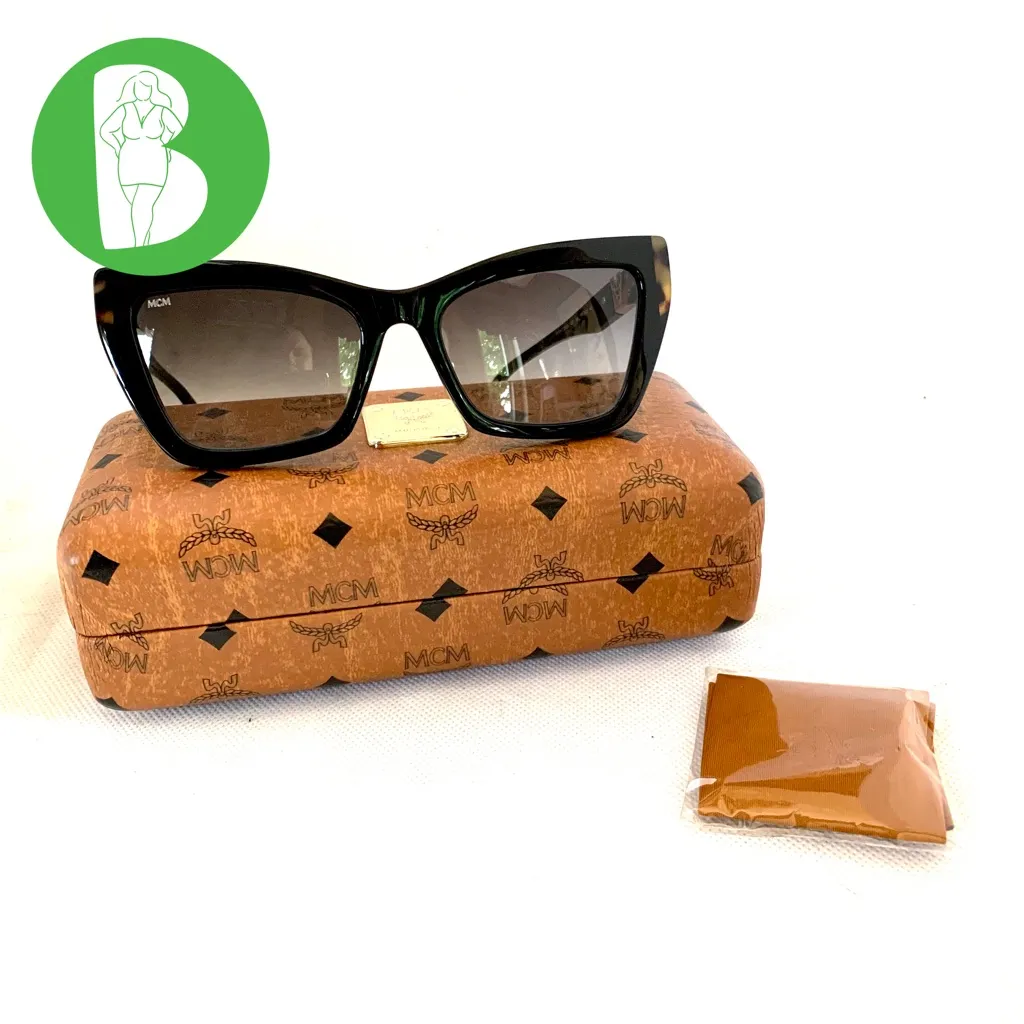 MCM "MCM722SLB 009" BROWN/BLACK TORTOISE SHELL MODIFIED CAT EYE SUNGLASS NIB - Image 2