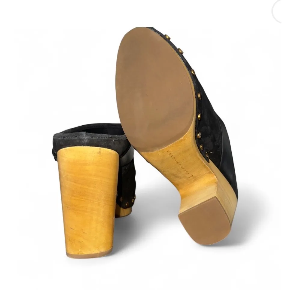 Veronica Beard  Black Suede‎ leather Dacey mule clogs 9.5 - Image 5