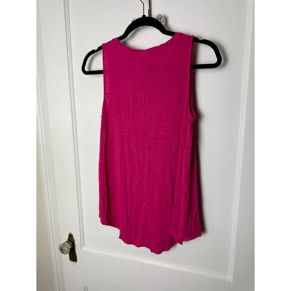 Old Navy Tank Top Women's Small Barbie Pink Loose Fit Luxe Jersey Knit - Image 2