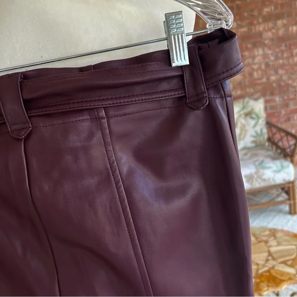 Bishop + Young Harper Plum Paperbag Faux Leather Pants NWT XS - Image 12