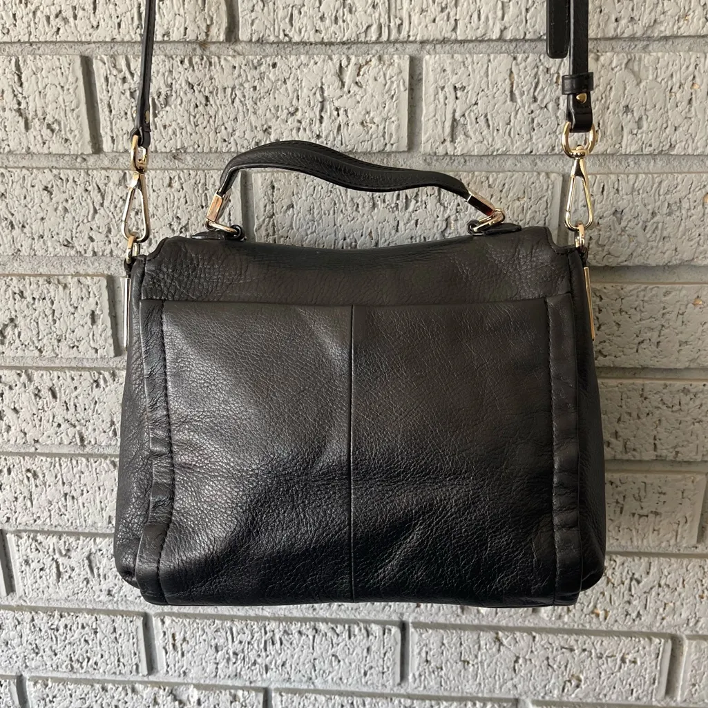 Coach Madison Small Sadie Leather Flap Satchel Bag Black Gold 26624 - Image 6