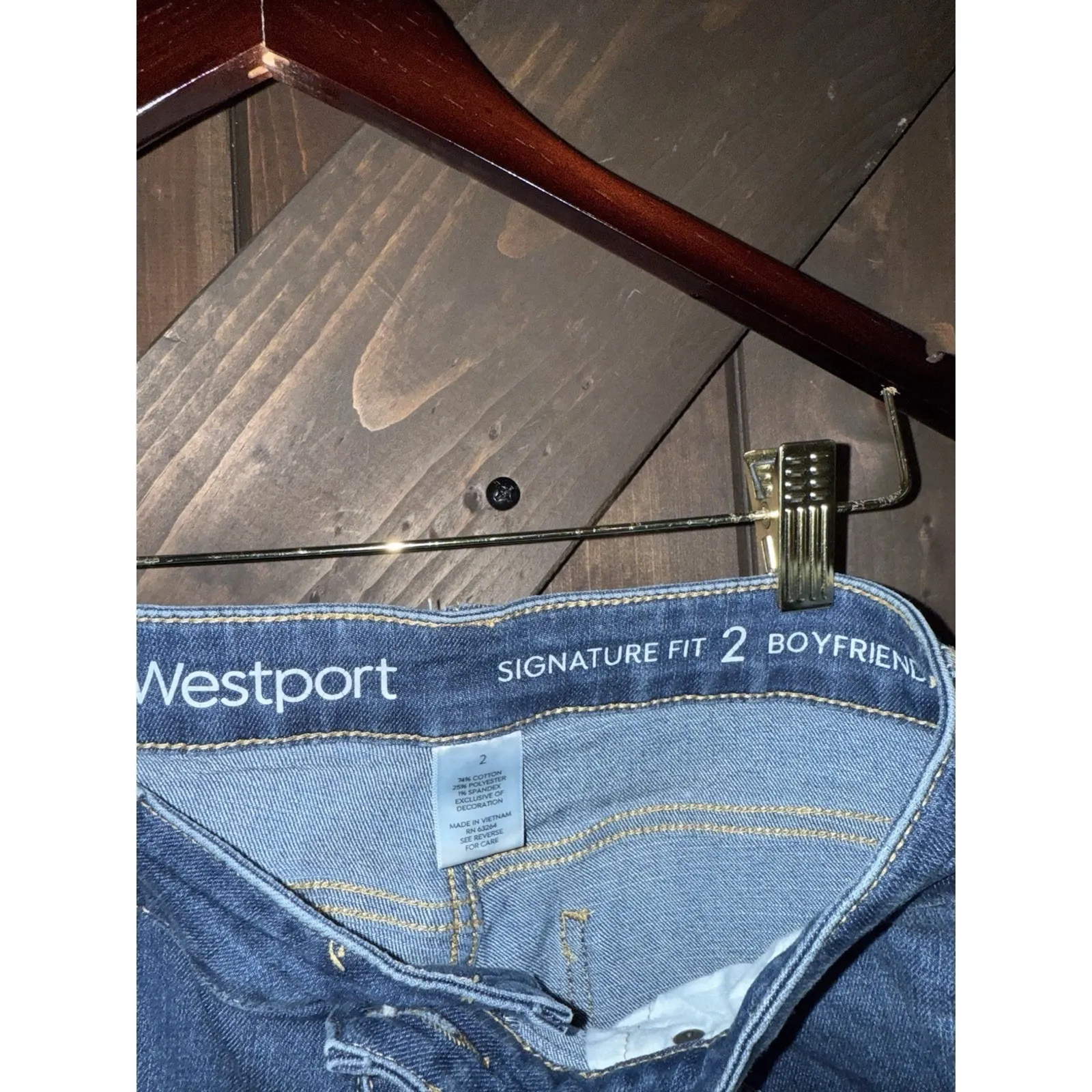 Westport Signature Fit 2 Boyfriend Skinny Jeans Stretch Floral Embroidered‎ Sz 2 - Image 3