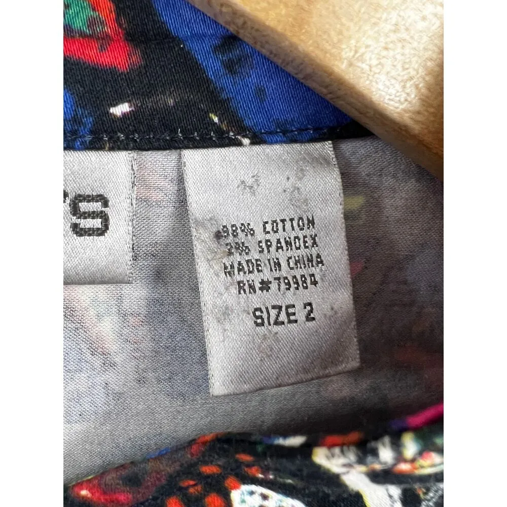 Chico's  Jacket Women's Colorful Abstract Button Up Lightweight Multicolor Size L - Image 2