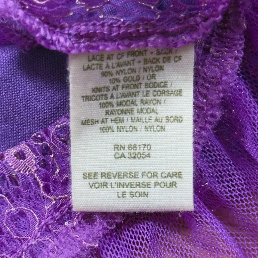 Free People Fairy Purple Lace Top Medium Rhinestones Peplum Rave Whimsigoth - Image 8