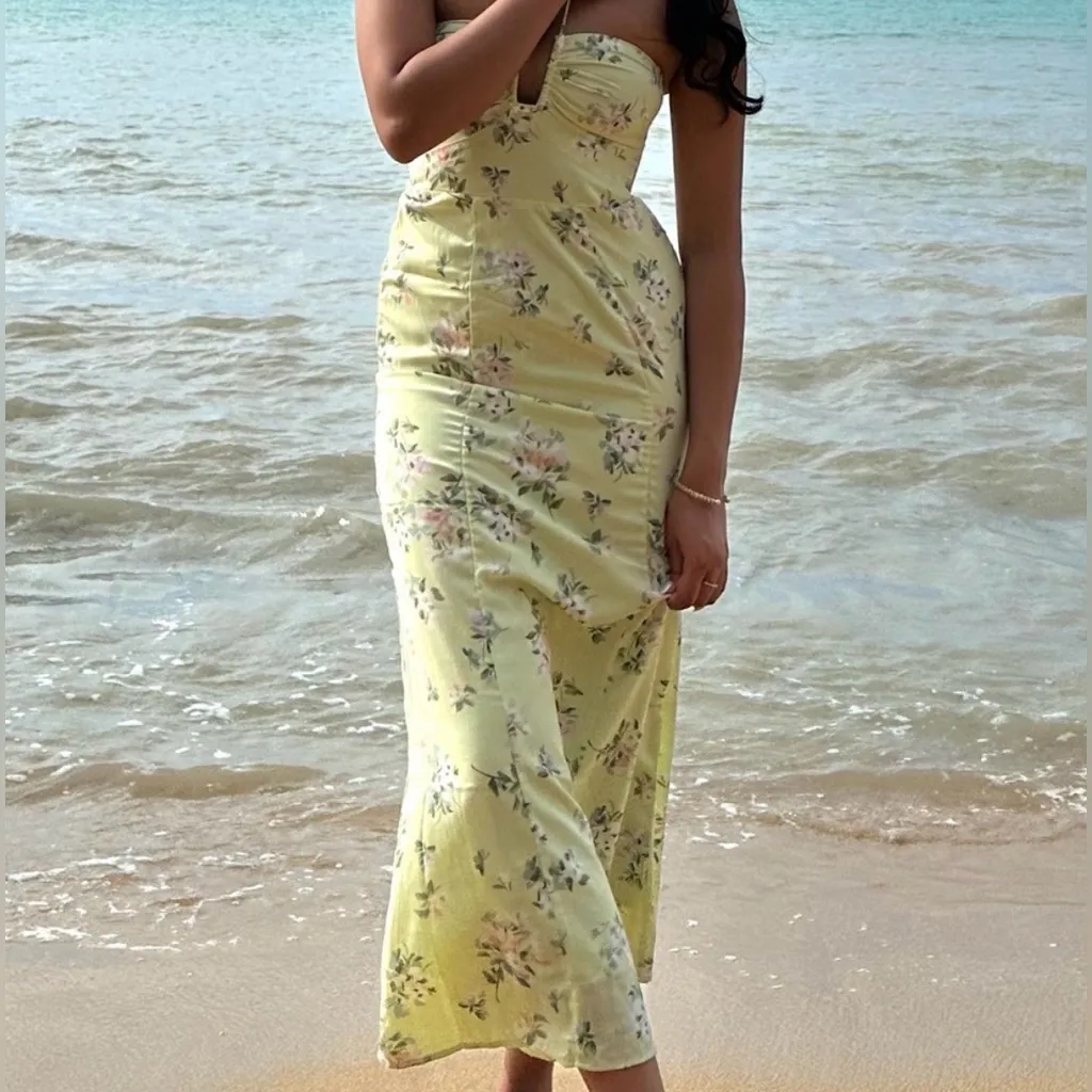 abercrombie halter neck dress (light green and floral) size XL like new - Image 6