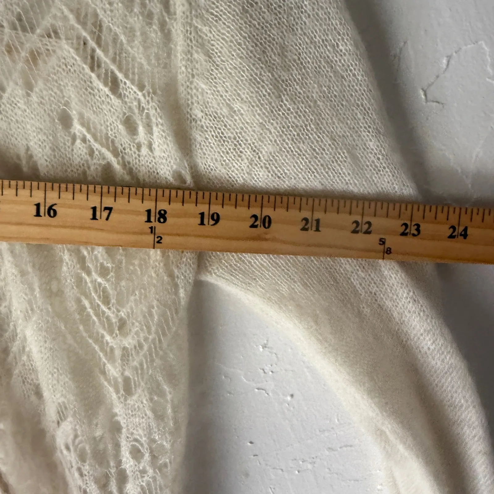 Cottage Fairy Lace Cardigan Bohemian Knit Sweater Duster Dainty Light Wool Blend Size M - Image 4