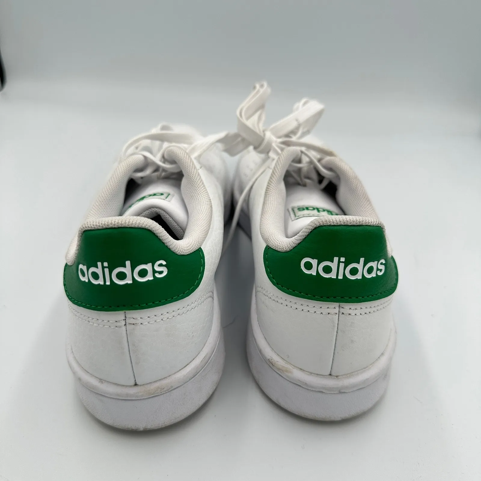 Adidas Advantage Clean QT White Green Stripe Sneakers Women's Size 8.5 Vegan - Image 6
