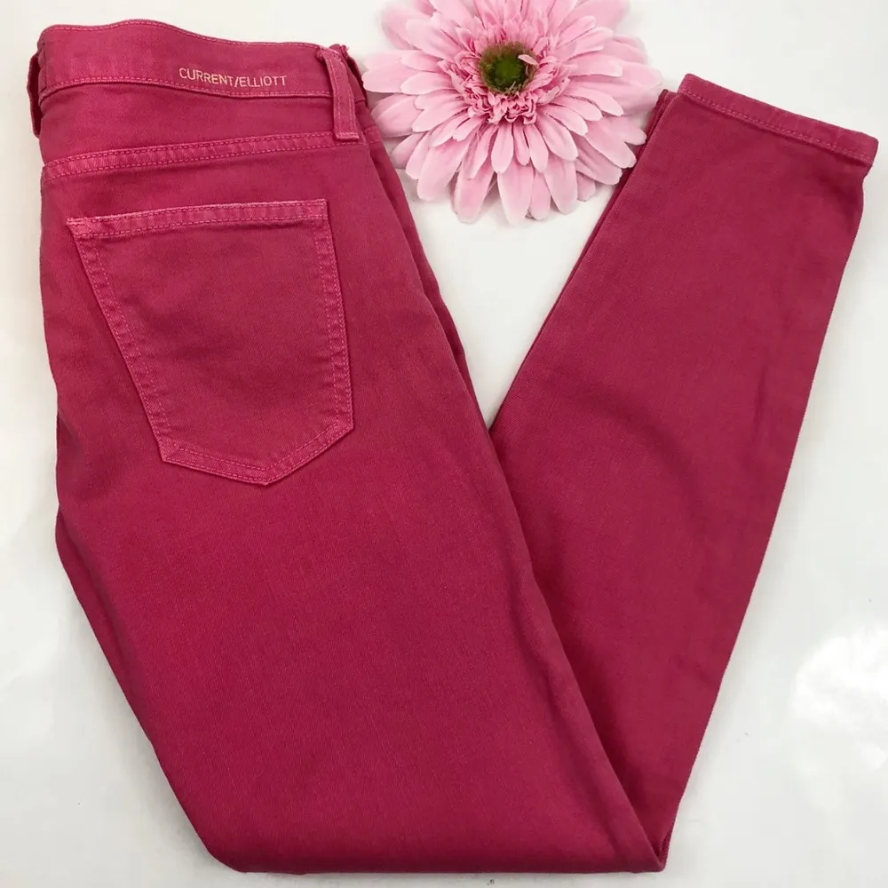 Current/Elliott The Stiletto Skinny Jeans: Rose - Image 2