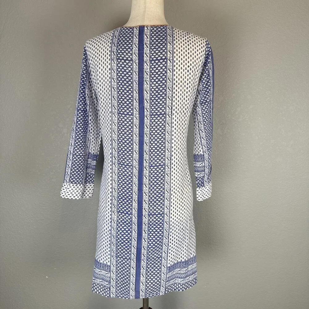 Roberta Roller Rabbit Boho Tunic Mini Dress Size XS Cotton Voile Floral Stripe - Image 5