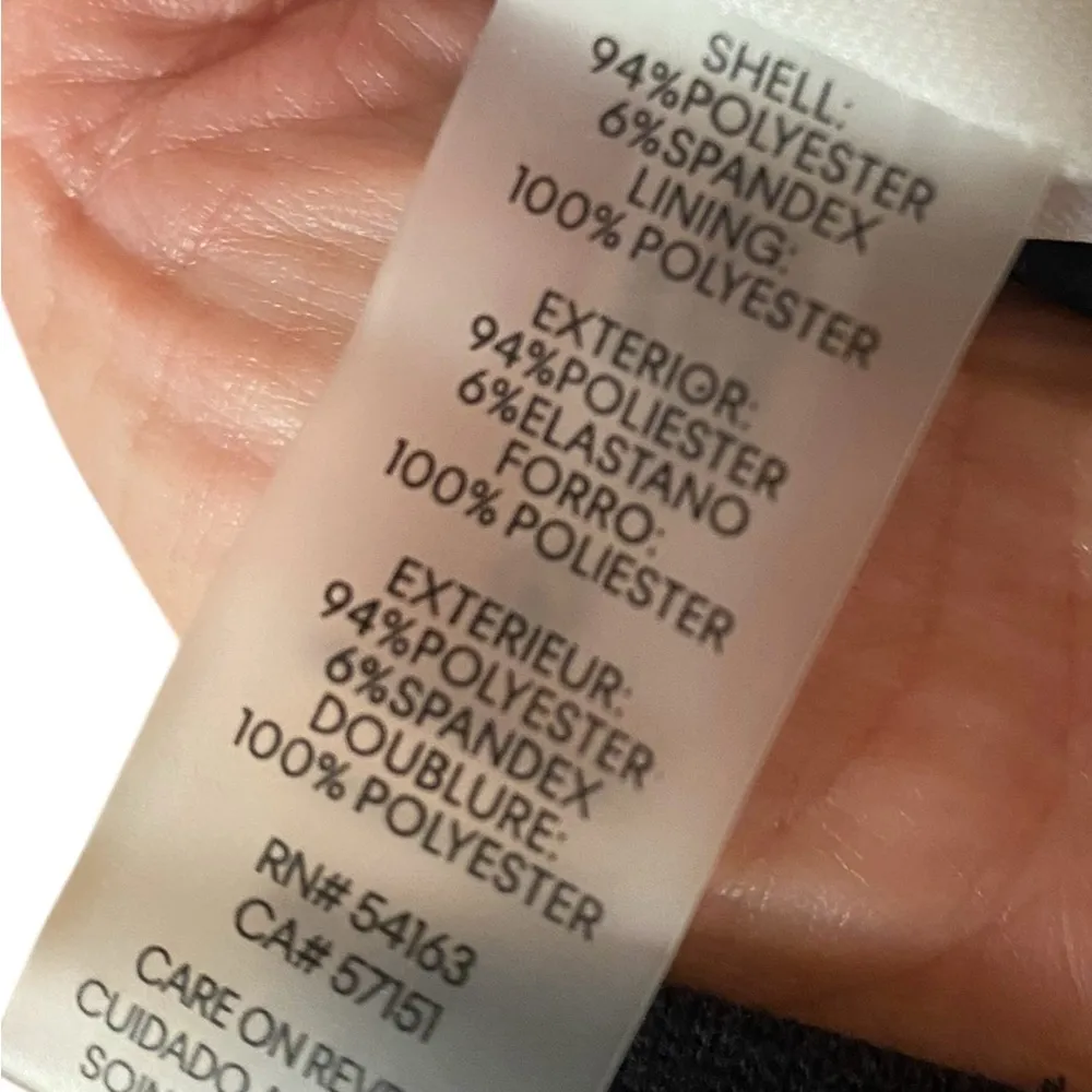 Karl Lagerfeld Womens 8 Dress Scuba Stretch Lined Black & White Knee Length - Image 8