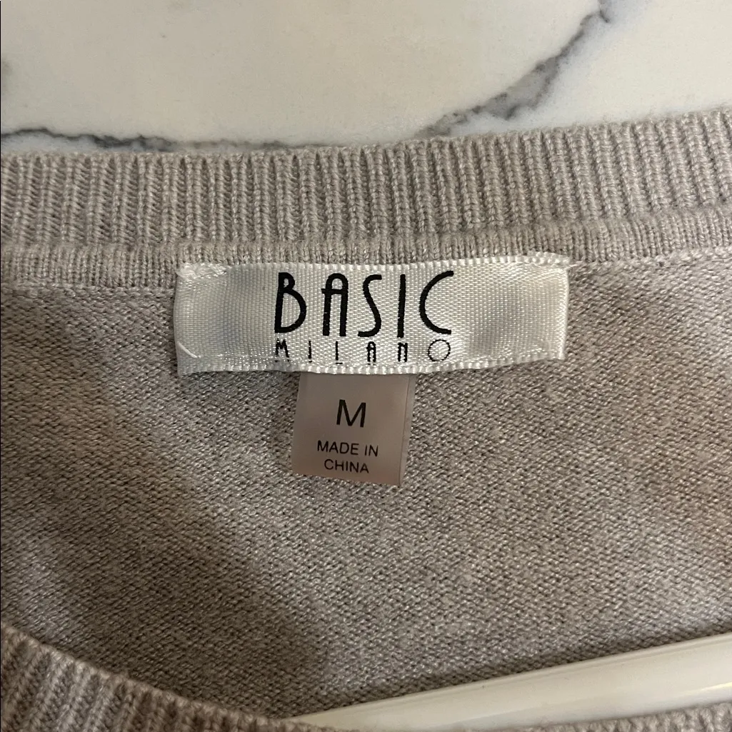 Basic Milano long sleeve crew neck sweater Gray Size M - Image 3