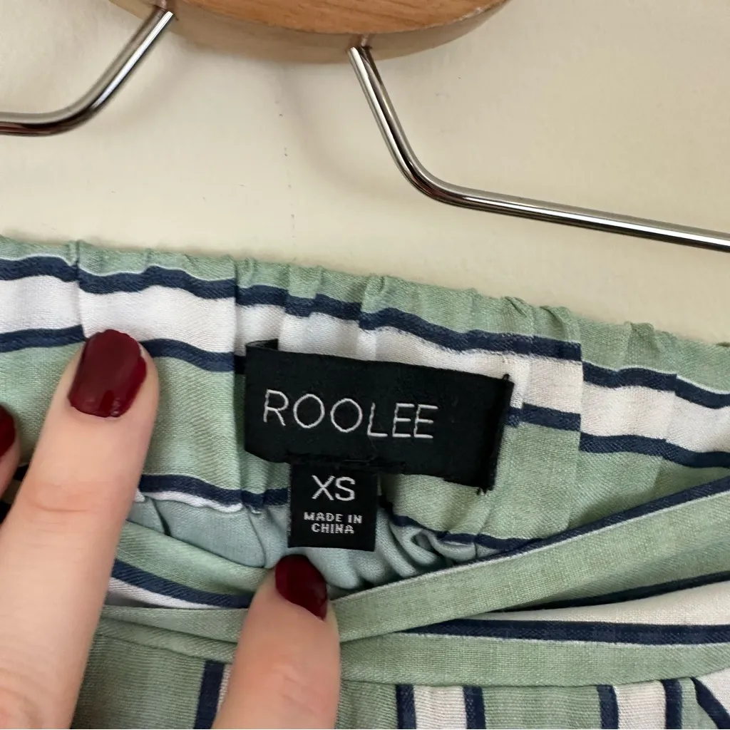 Roolee Green Striped Midi Skirt with Pockets Size XS Women's - Image 4