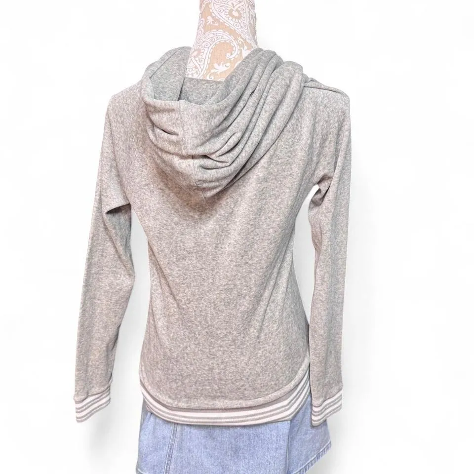 Juicy Couture Gray Zip Hoodie Rhinestone J Pull Y2K Streetwear Lounge Small - Image 5