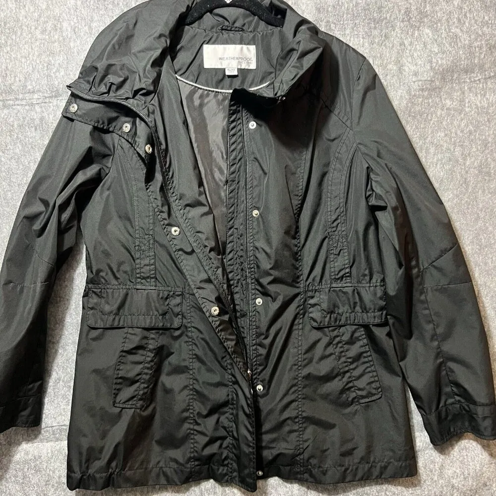 Weatherproof Coat Womens XL Black‎ Zip Button Lined Windbreaker Jacket - Image 4