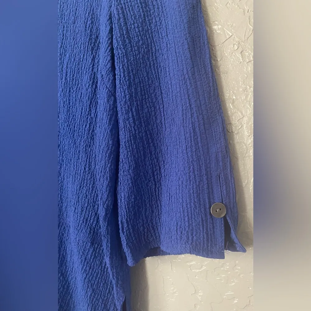 Peck & Peck Ultramarine M Gallery Opening 3/4 Sleeve Cotton Blend Blouse NWT - Image 4