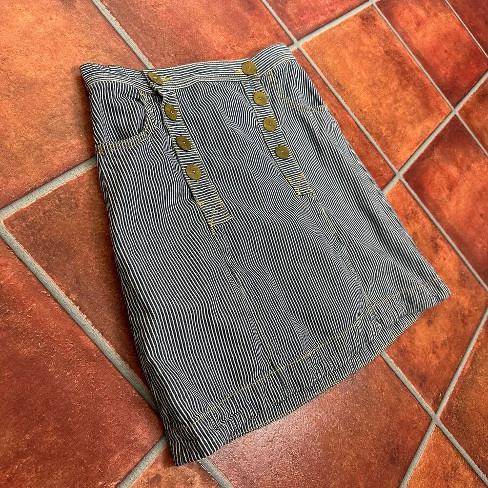 Pilcro Railroad Stripe Mini Skirt Size - Image 3