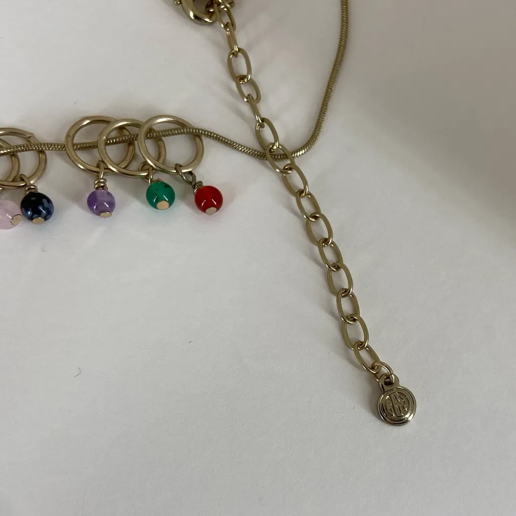 R.J Graziano Colorful Pendent Gemstone Necklace Gold Tone 16” - Image 3