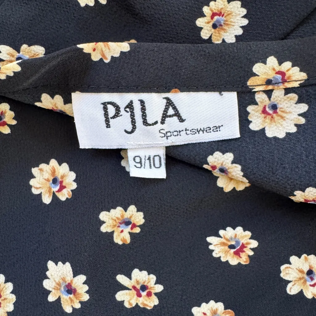 Vintage Y2K PJLA Sportswear Black & Yellow Floral Print Wrap Maxi Skirt Size undefined - Image 7