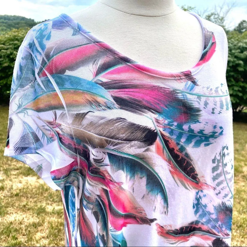 Blush Plus Size Short Sleeve Handkerchief Hem Top - Image 9