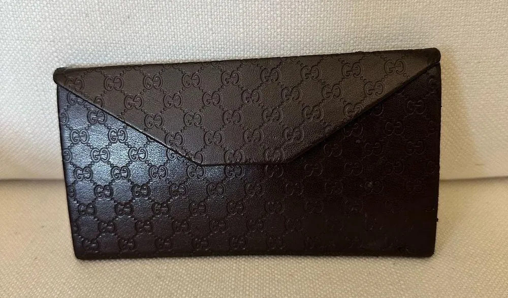 GUCCI Collapsible Triangular Leather SUNGLASS Case ONLY - Image 8