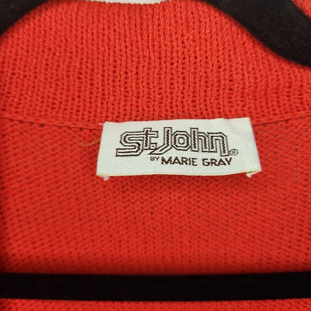 ST. JOHN red knit cardigan - Image 2