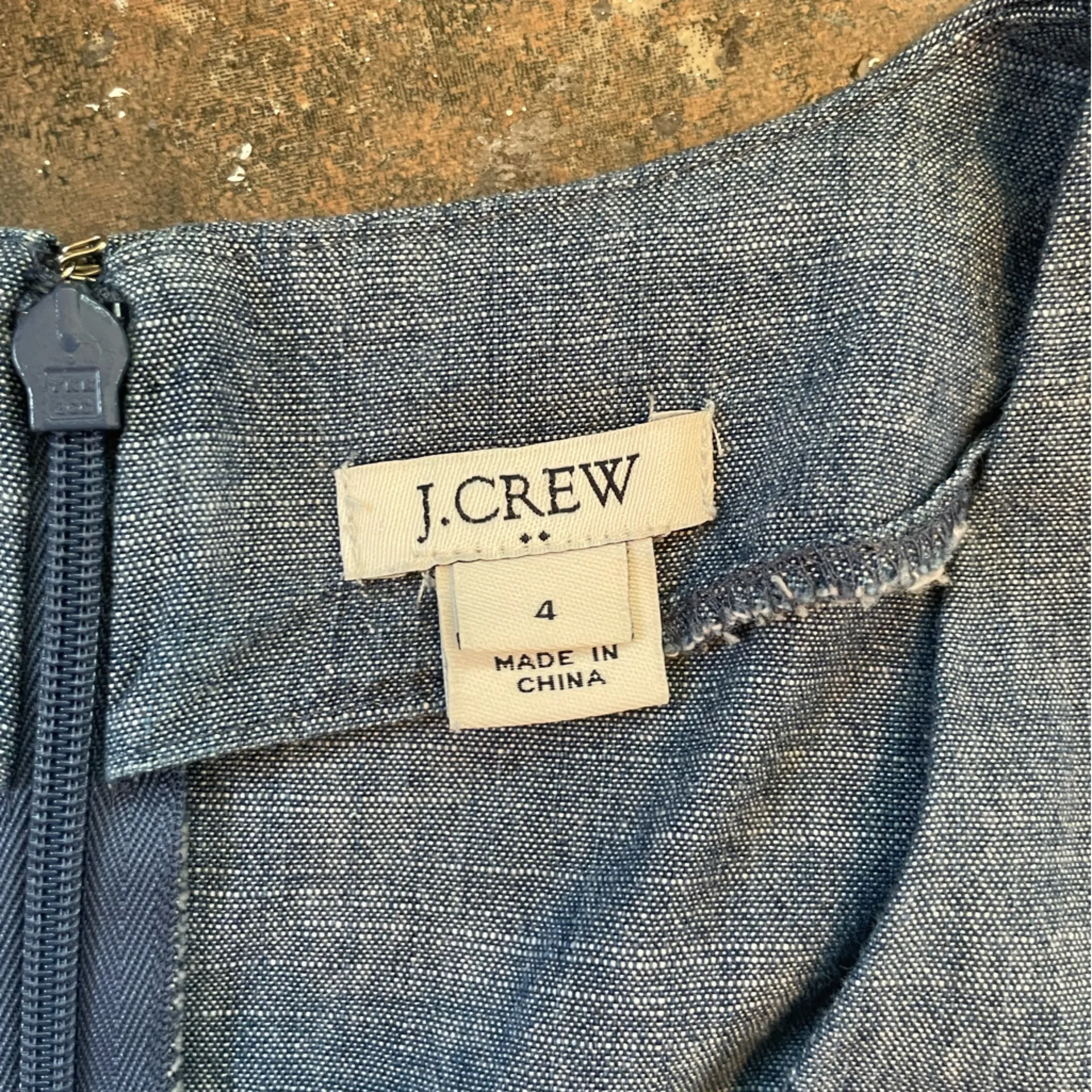 J.crew Chambray Ruffle V-Neck Faux Wrap Dress Size 4 - Image 5