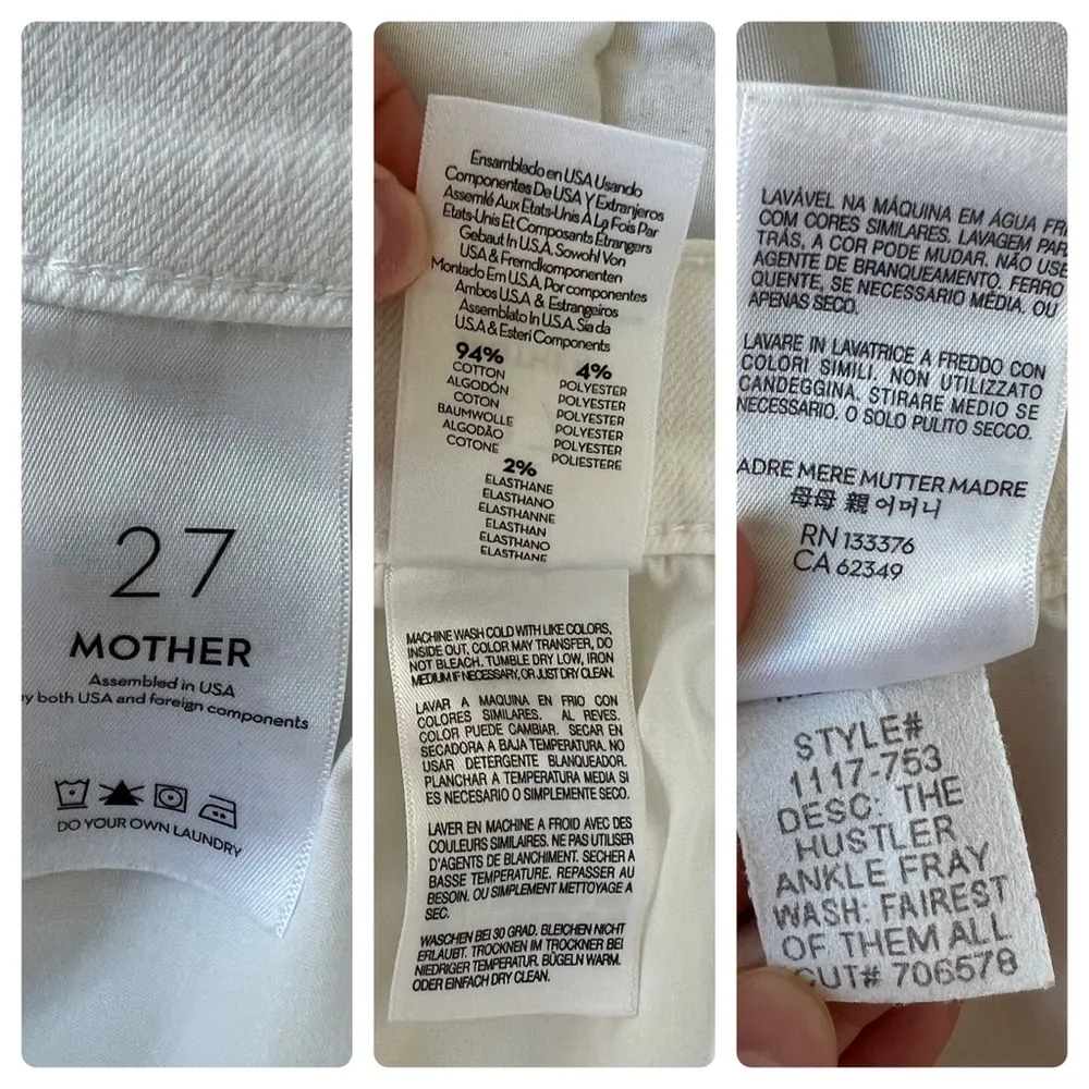 Mother The Hustler Ankle Fray jeans Fairest Of Them All 27 White - Image 16