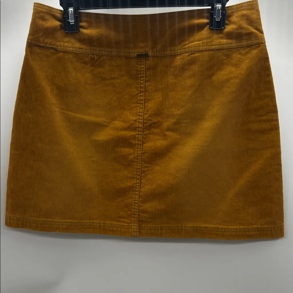 Prana Canyon Corduroy Mustard Mini Skirt size 8 - Image 4