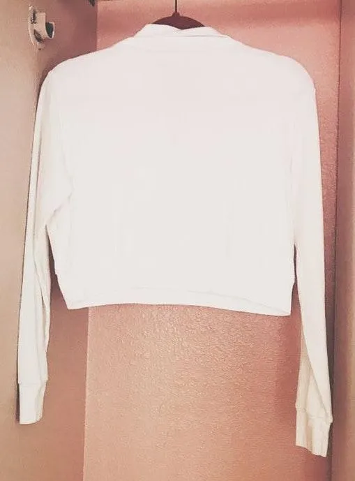 Brandy Melville White Front Zip Top - Image 3