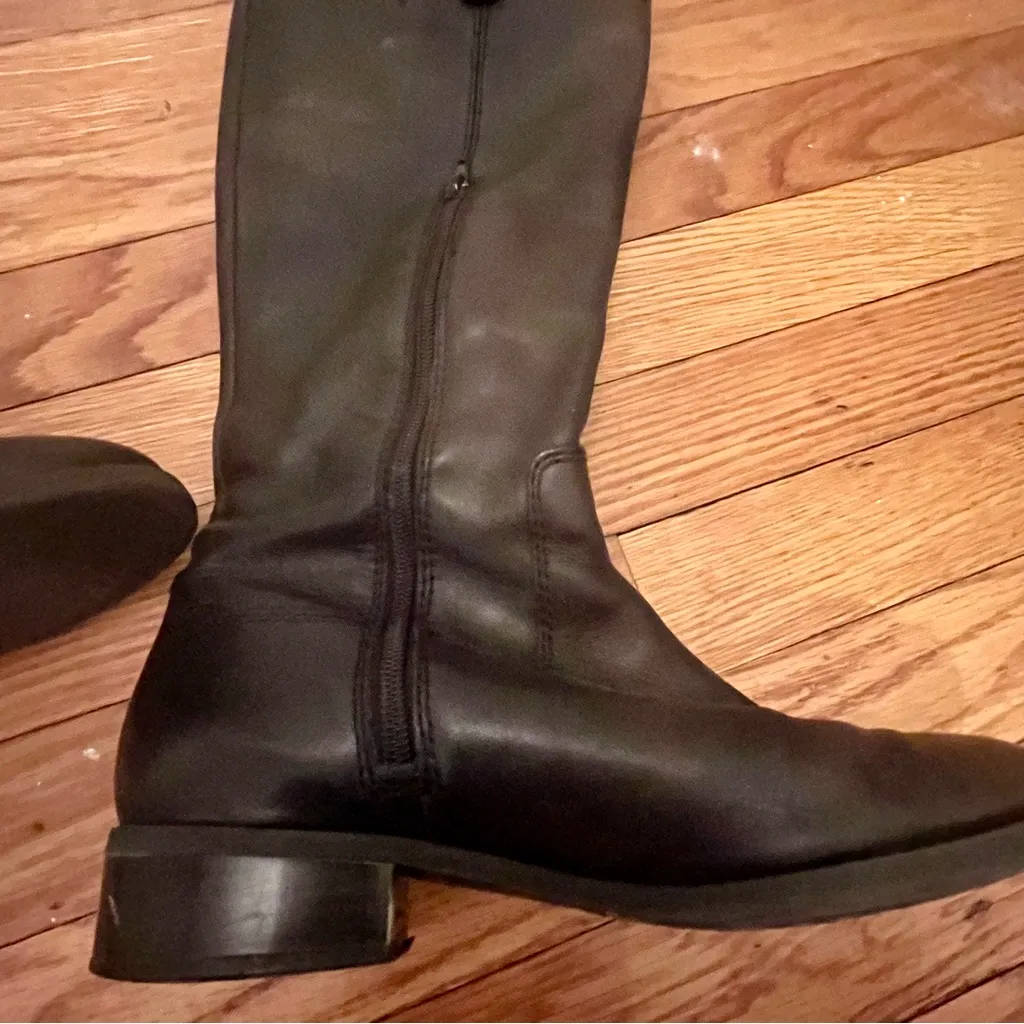 INC International Concepts Fawne Black Leather Knee - Image 5