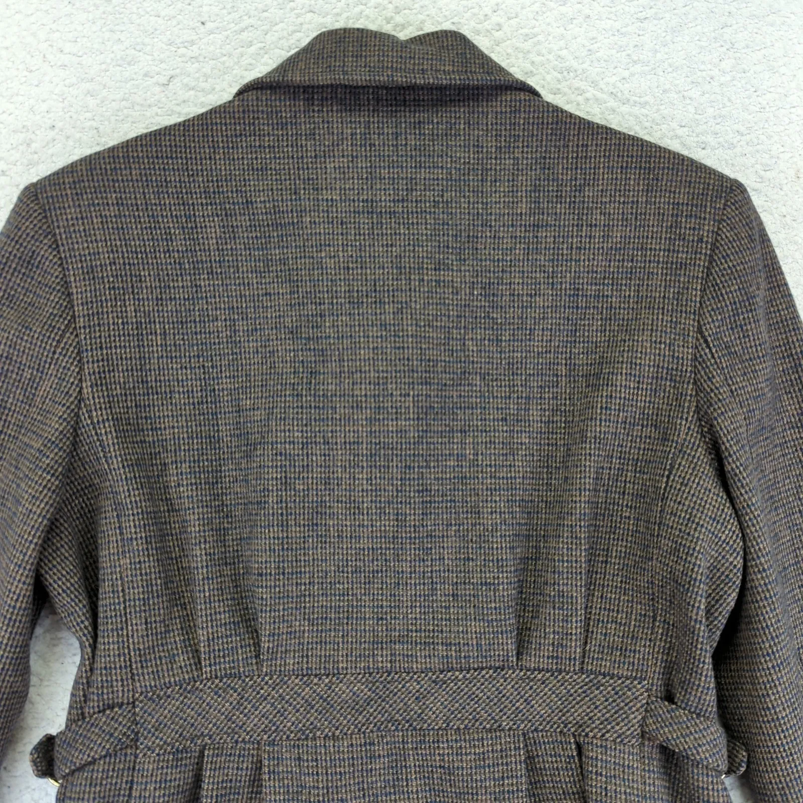 Vtg Braebrook Women's Wool‎ Houndstooth Harrington Jacket 10 Petite Brown Cinch Size 10P - Image 5
