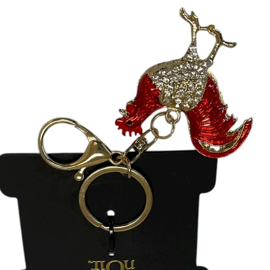 NWT nOir Jewelry Rooster Keychain Red and Gold Rooster Keychain - Image 2